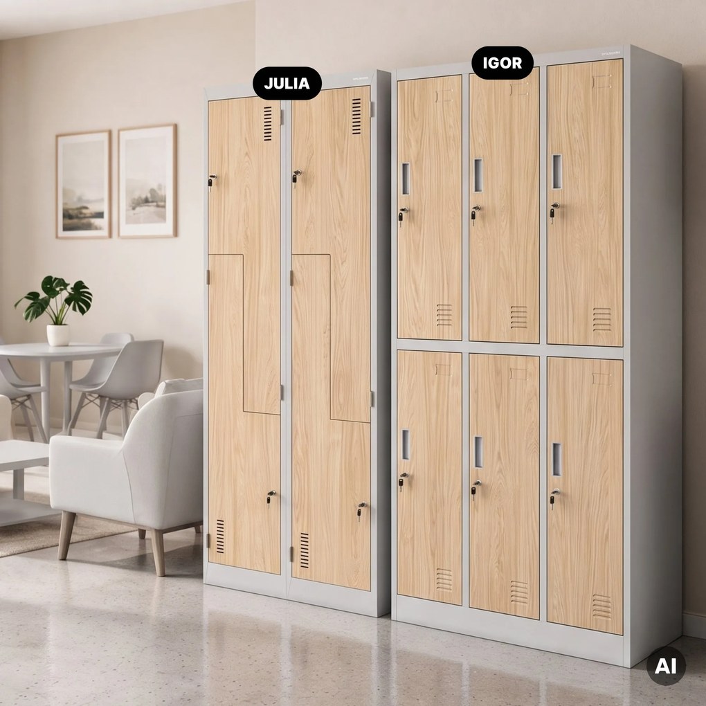 L alakú öltözőszekrény, szürke, sonoma tölgy, 800x1850x450 mm: JULIA Eco Design