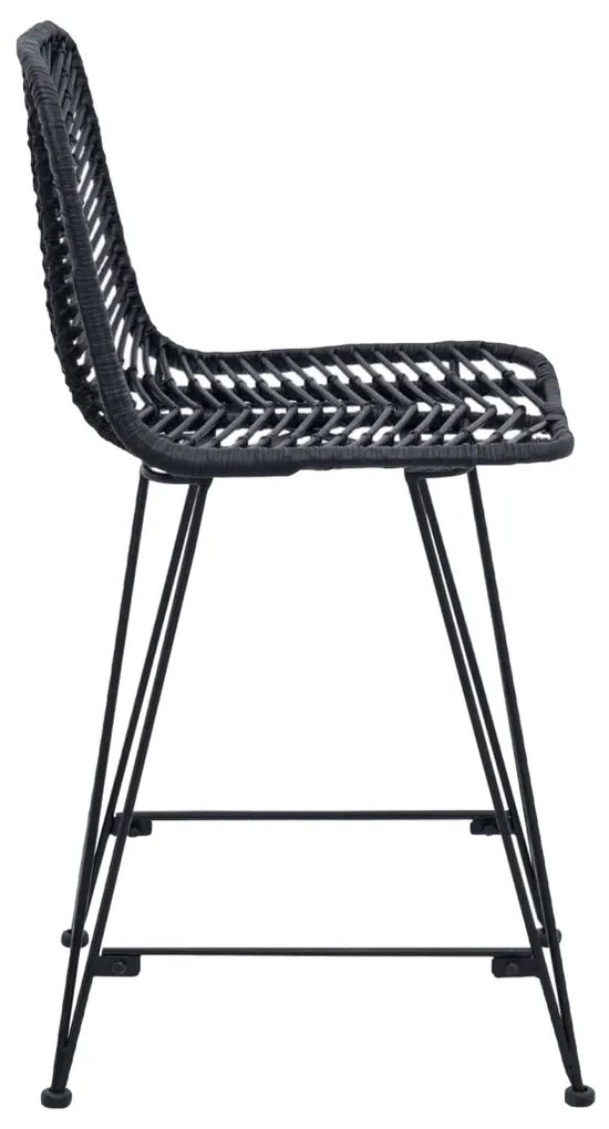 Bárszék 2 pcs Fekete 44,5 x 54,5 x 97,5 cm Rattan és Vas