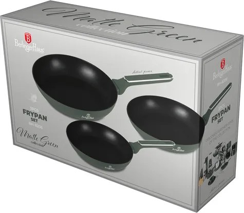 BerlingerHaus 3 részes serpenyő szett Matte Green Collection(BH/8206)