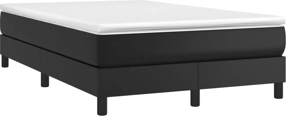 vidaXL fekete műbőr rugós ágy matraccal 120x190 cm