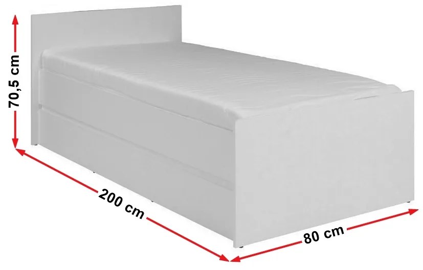 Egyszemélyes ágy 80 cm Cortez C 08 (riviera tölgy) ( ágyráccsal). Akció -15%. 1004890