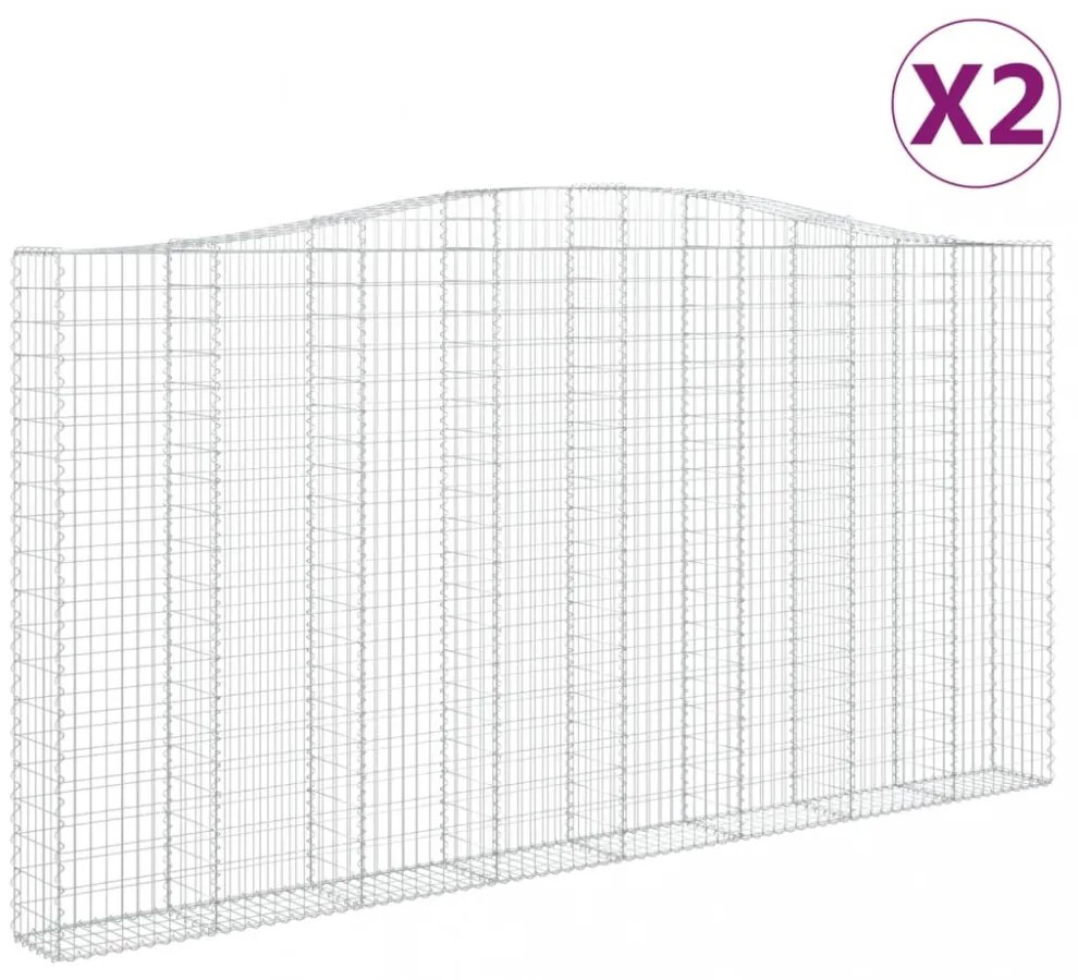 2 db íves horganyzott vas gabion kosár 400x30x200/220 cm