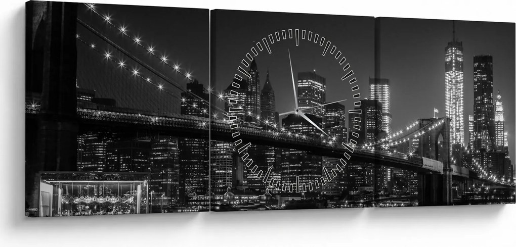 A New York-i Brooklyn-híd képe (órával) (90x30 cm)
