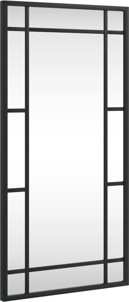 vidaXL fekete téglalap alakú vas fali tükör 30 x 60 cm