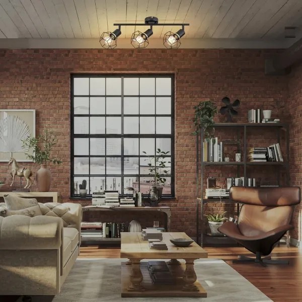 Rabalux 71067 - Spotlámpa FRAN 3xE27/40W/230V fekete