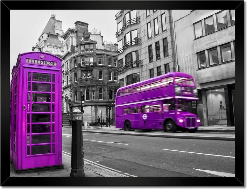 Poszterek keretben 40x30 London busz