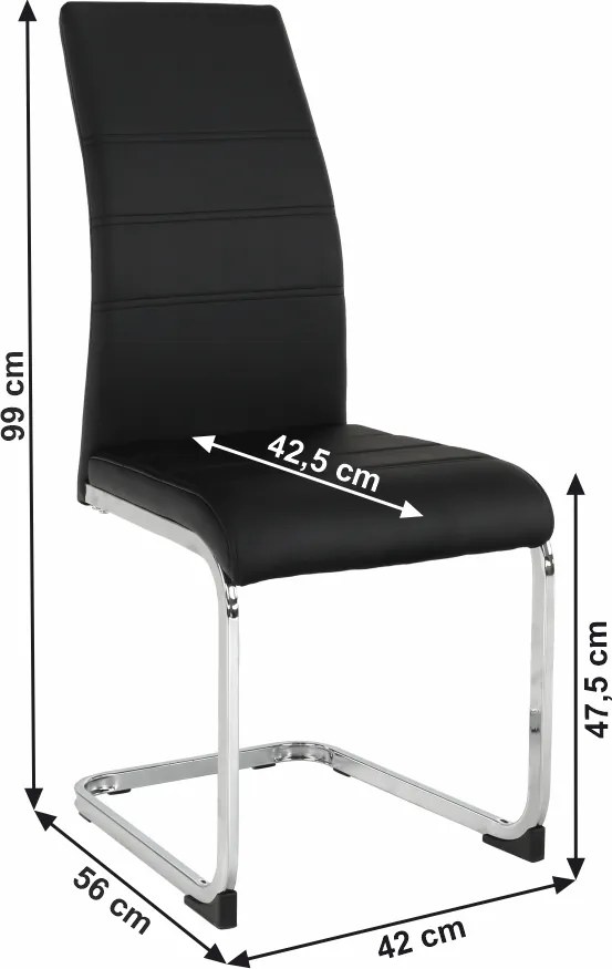 Étkező szék, fekete/króm, VATENA