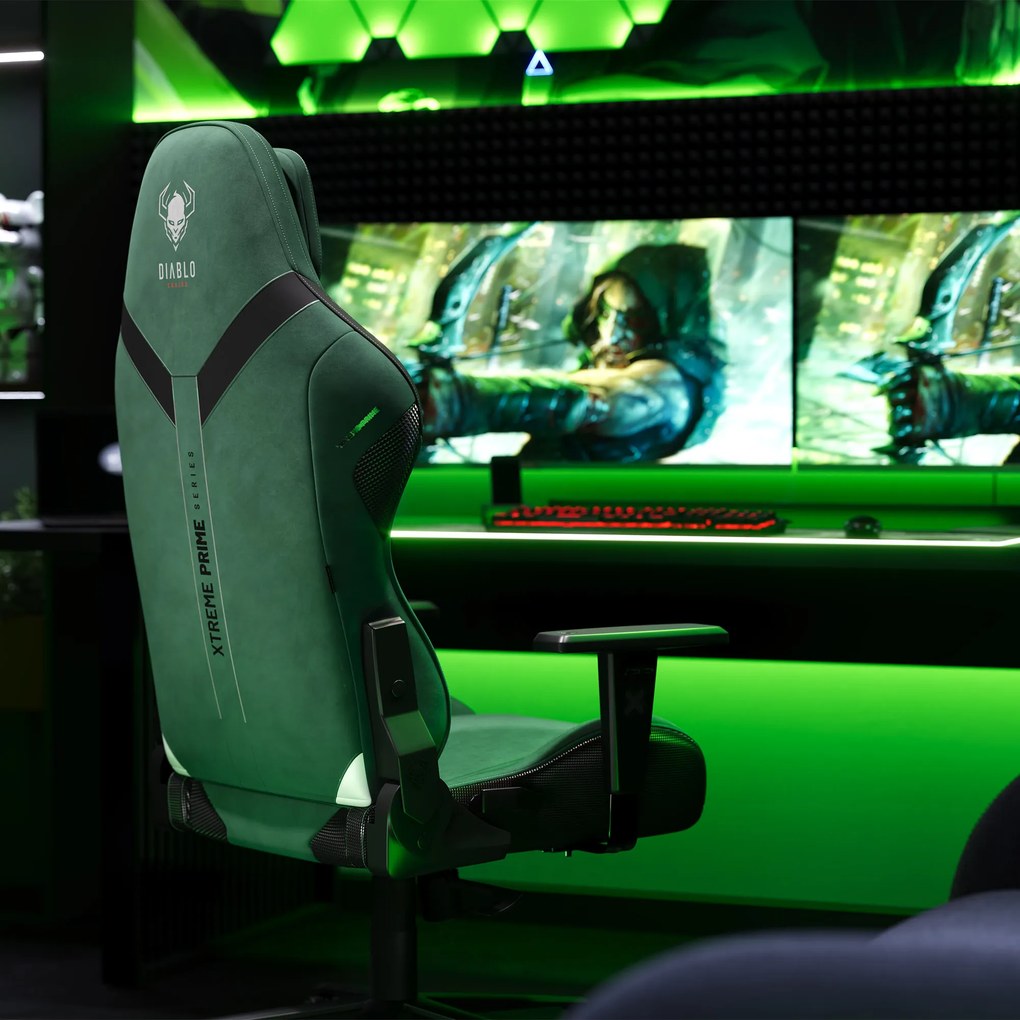 Gamer szék zöld Normal Size: Diablo X-One Prime Forest Green