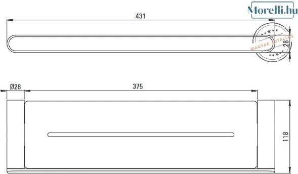 DEANTE-ADR-0511 ROUND KRÓM SZÍNŰ FÜRDŐSZOBAI POLC