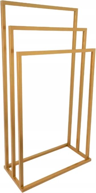 Modern Törölközőtartó Állvány 3 Karos Fém Loft Arany