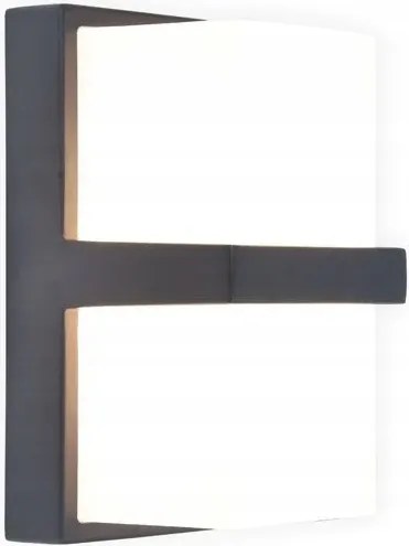 Kültéri fali lámpa téglalap alakú szürke Led meleg szín teraszra IP54 Lutec