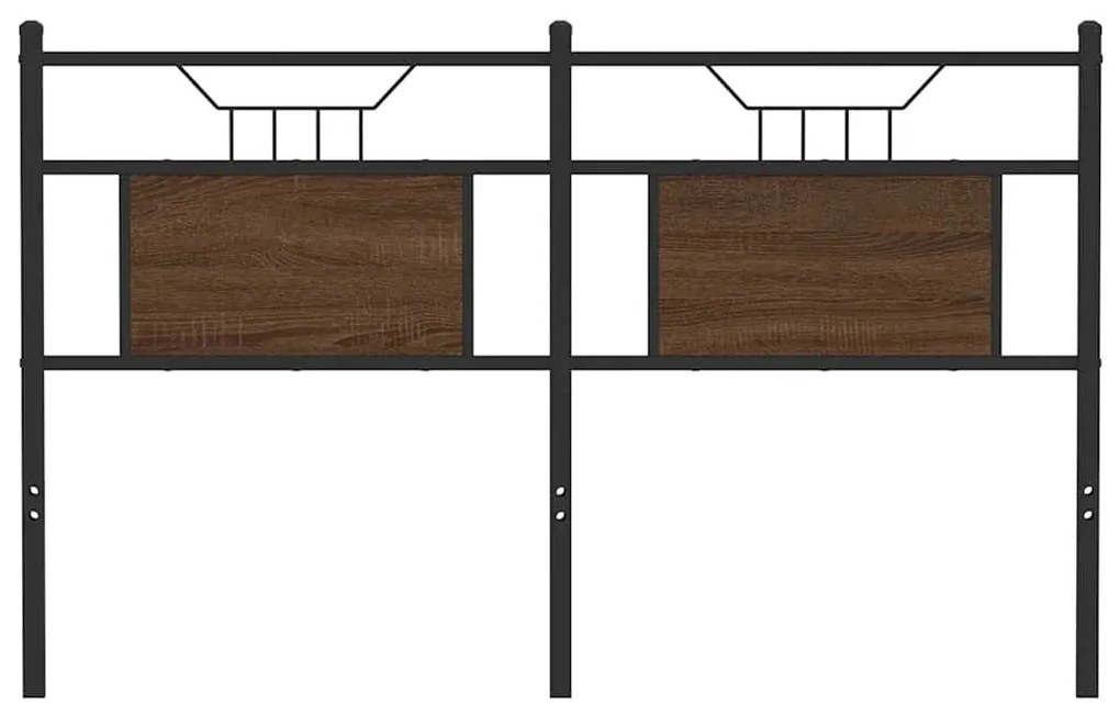 barna tölgy színű szerelt fa és acél fejtámla 137 cm