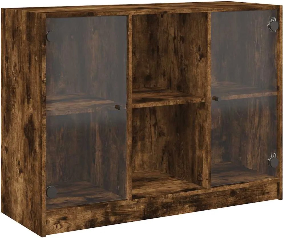 vidaXL füstös tölgy színű szerelt fa tálalószekrény 102x37x75,5 cm