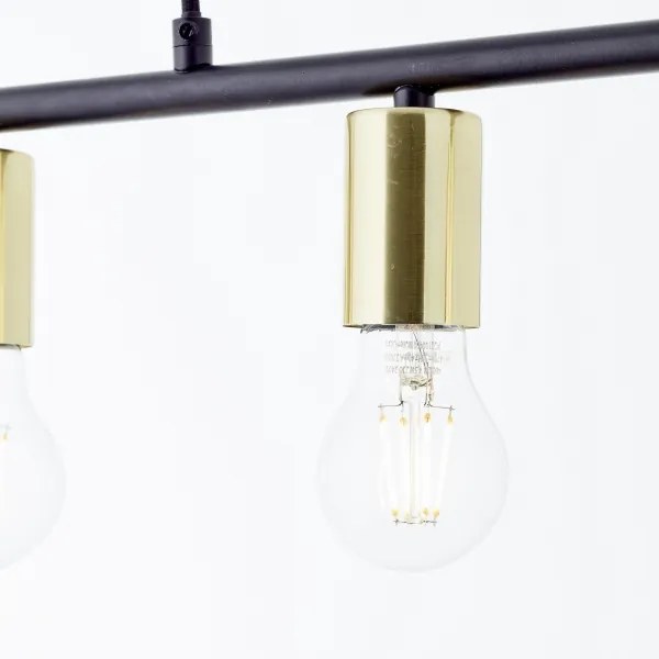 Brilliant - KERRY kábeles csillár 5xE27/40W/230V fekete/sárgaréz