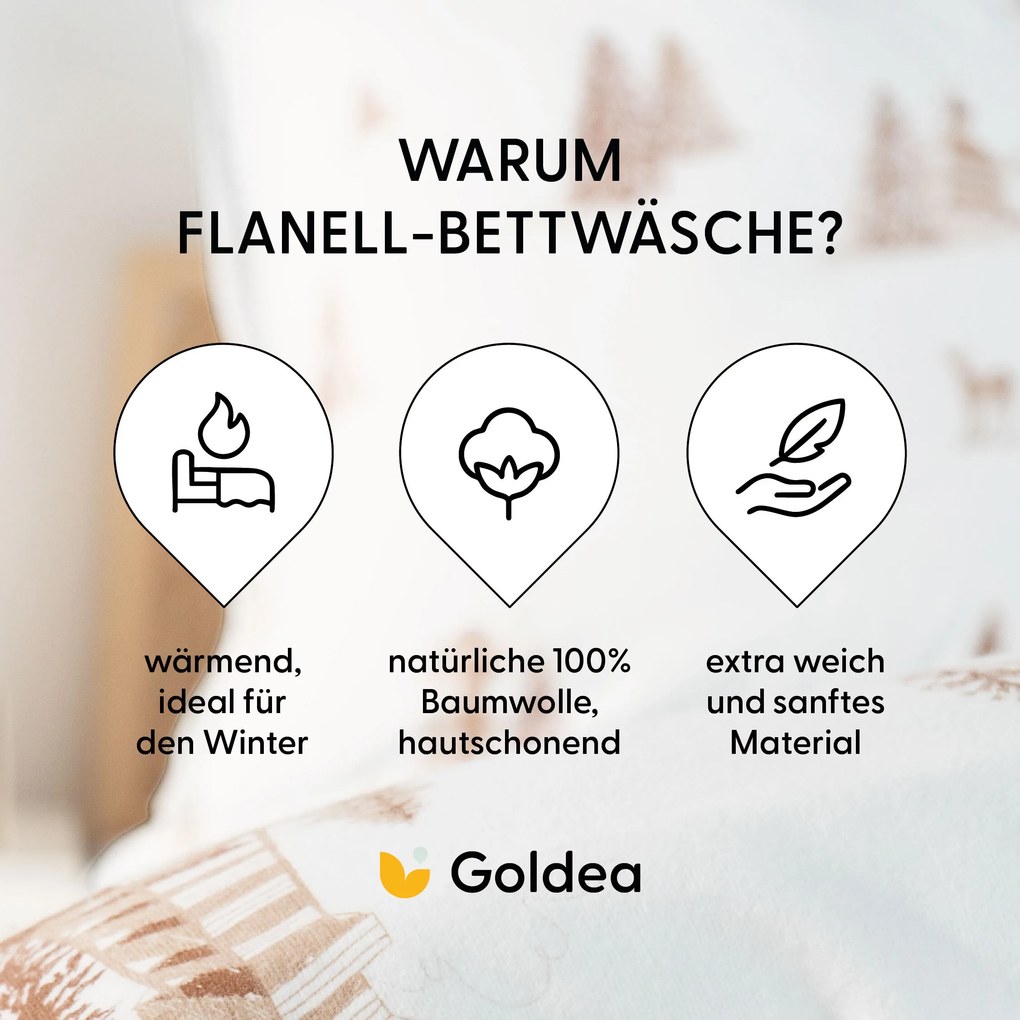 Goldea flanel ágyneműhuzat - hegyvidéki táj 220 x 200 és 2db 70 x 90 cm