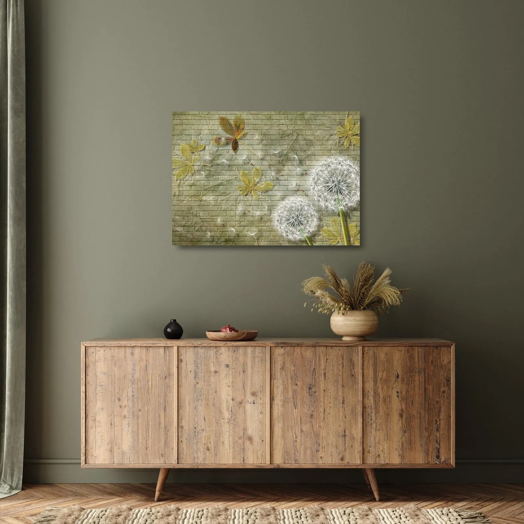 Kép - A szél által hordozott pitypang (üvegen) (70x50 cm)