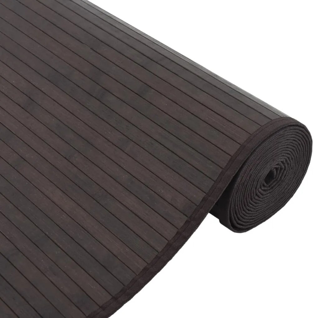 négyszögletű sötétbarna bambusz szőnyeg 80 x 1000 cm