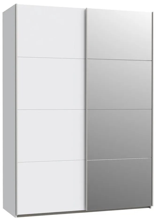 KARO gardróbszekrény tükörrel, 150x210 cm, fehér