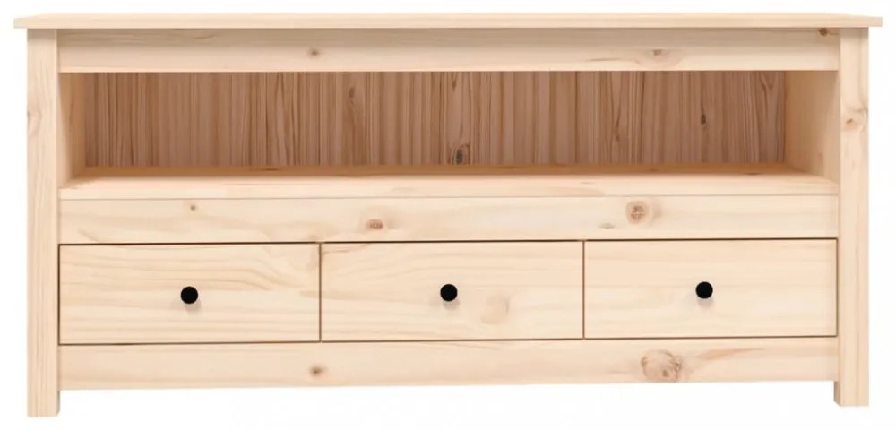 tömör fenyőfa TV-szekrény 114x35x52 cm