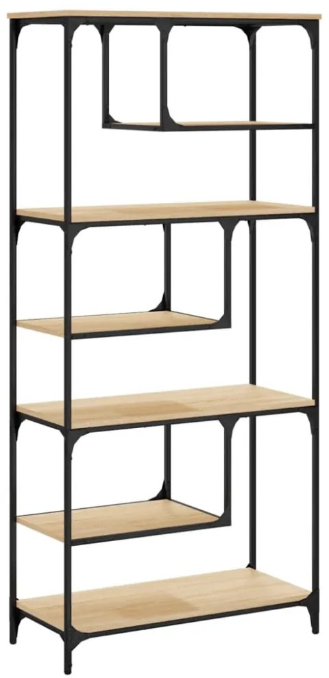 sonoma tölgy szerelt fa könyvespolc 81 x 36 x 176 cm