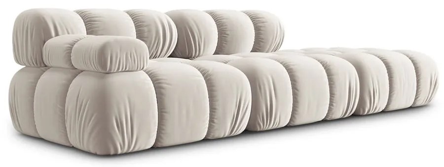 Bézs bársony moduláris kanapé 282 cm Bellis – Micadoni