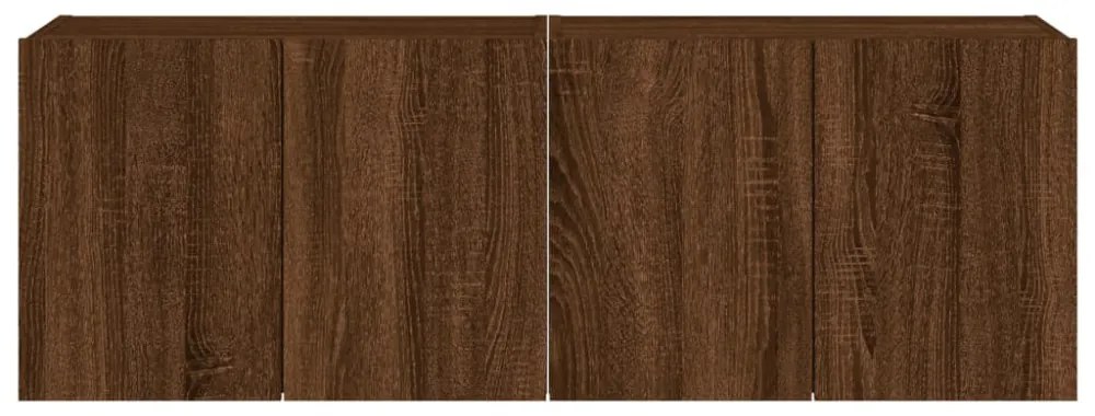 2 db barna tölgyszínű fali TV-szekrény LED-del 60x35x41 cm