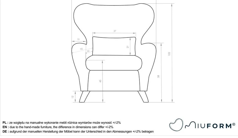 Miuf fehér füles fotel - Miuform