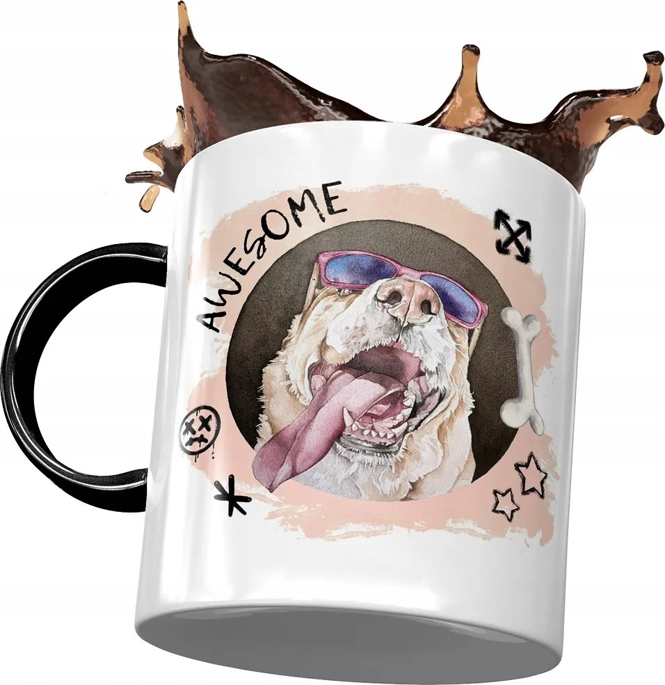 Fekete Kutyás Bögre Cuki Ajándék Nyomtatott Fotóval