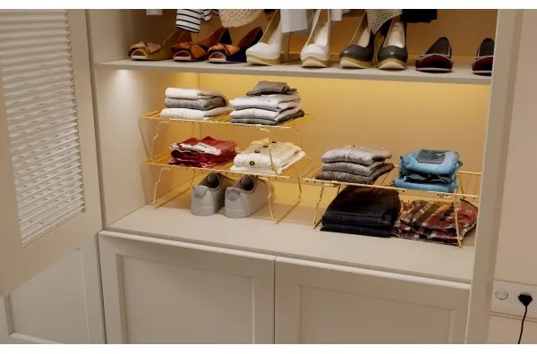 Polcrendező 42x19 cm arany