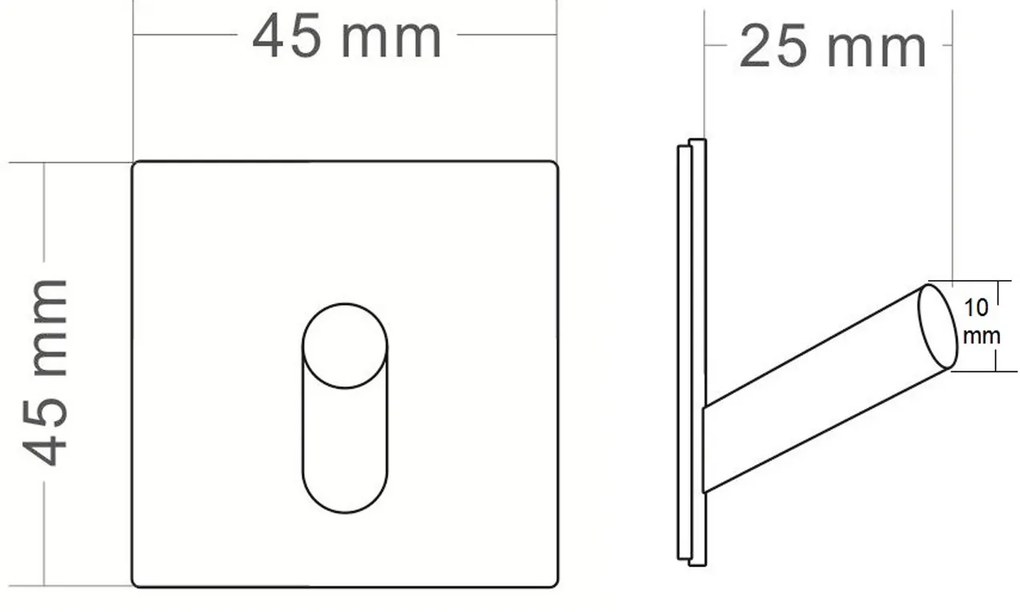 Sapho, Öntapadó akasztó, matt fekete, 31203