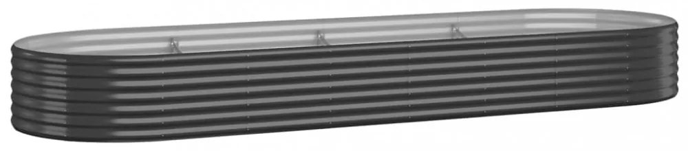 antracitszürke horganyzott acél kerti magaságyás 322x100x36 cm