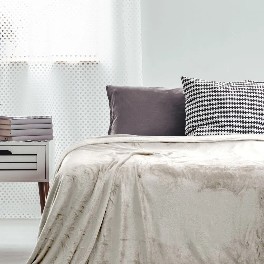 Bézs mikroplüss ágytakaró 200x220 cm Mic – Restilo