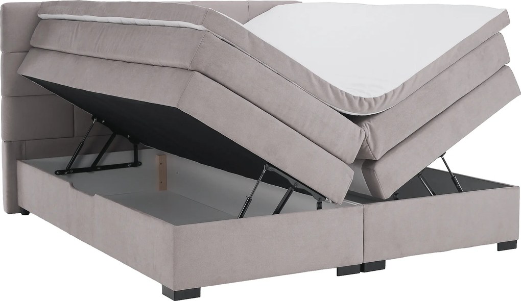 Boxspring ágy, 180x200, szürkésbarna Taupe, APRIL