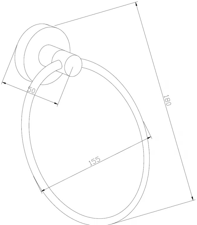 Mexen tartozékok, REMO Ring törölközőtartó, fekete, 7050732-70