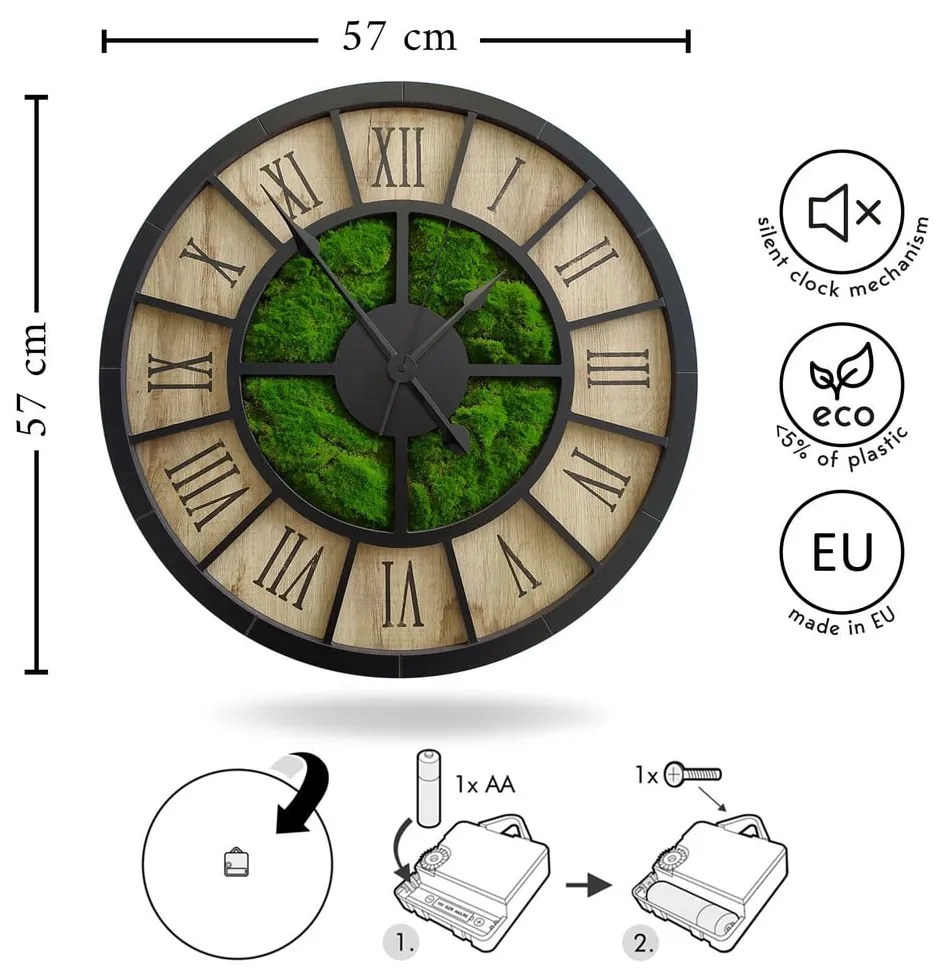 Fali óra ø 57 cm Ben – Styler