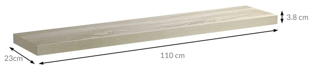Fali polc 110 cm tölgy + konzol