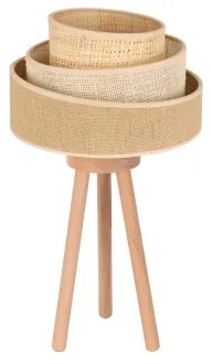 Duolla - Asztali lámpa YUTE TRIO 1xE27/15W/230V átm. 25 cm barna/szürke/bézs