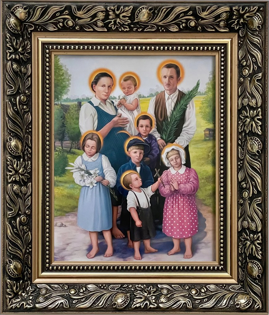 Vászonkép 35x30 Áldott Ulm Család Arany Díszített Keret