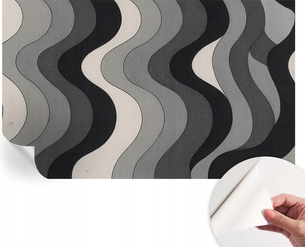 Fotótapéta Dekoratív Fali Tapéta Képek Szürke hullámok 416x254