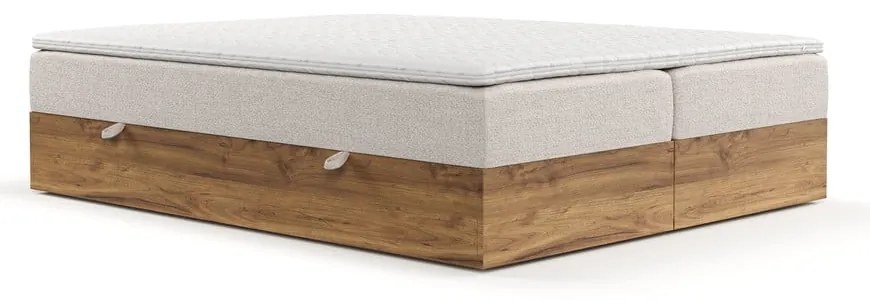 Bézs-natúr színű ágyneműtartós boxspring ágy 180x200 cm Faro – Maison de Rêve