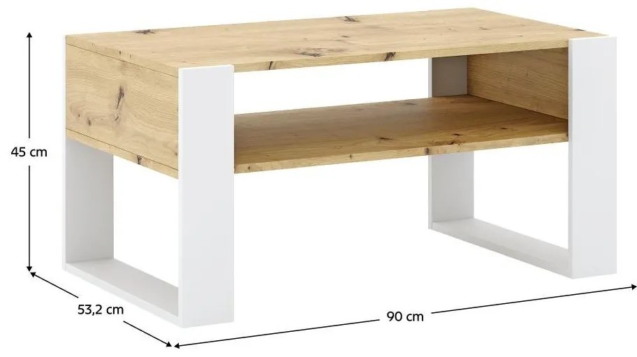 Dohányzóasztal Corosta 1 (artisan tölgy + fehér) . 1097157