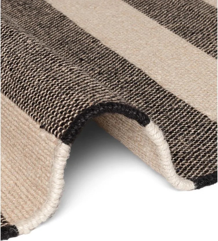 Fekete-krémszínű kétoldalas-kézi szövésű juta futószőnyeg 80x200 cm Playa – Hanse Home