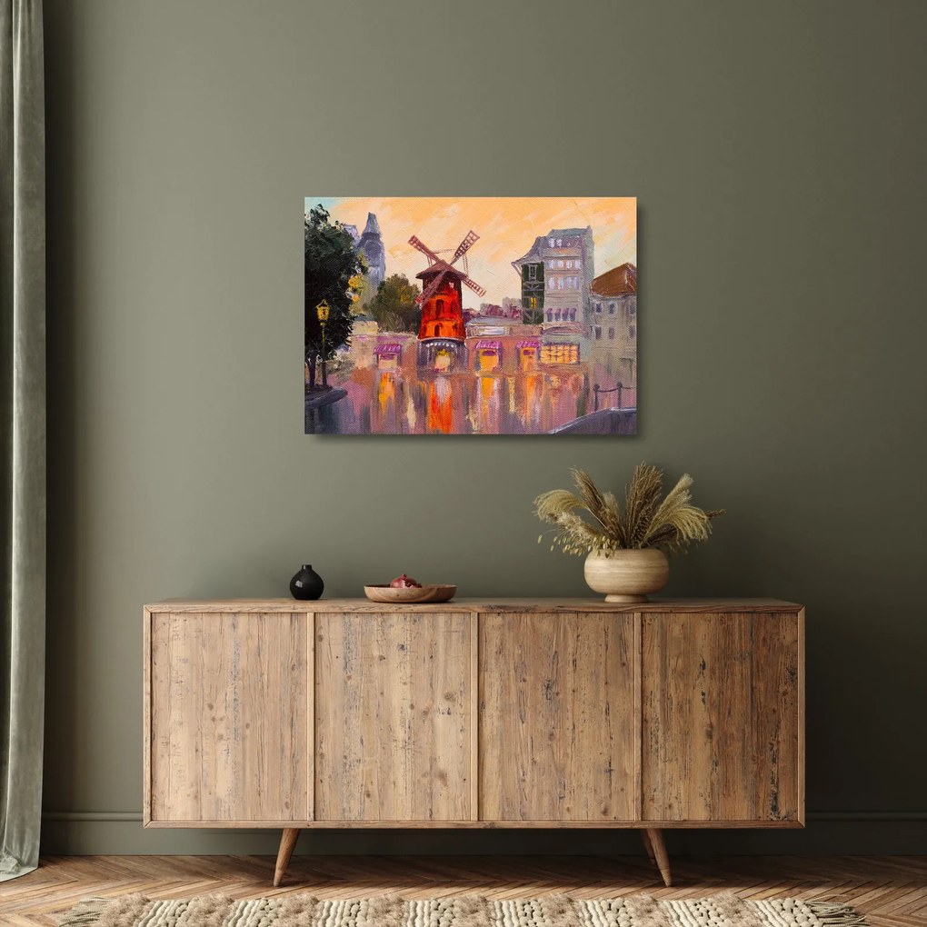 Kép - Moulin rouge, Párizs, Franciaország (üvegen) (70x50 cm)