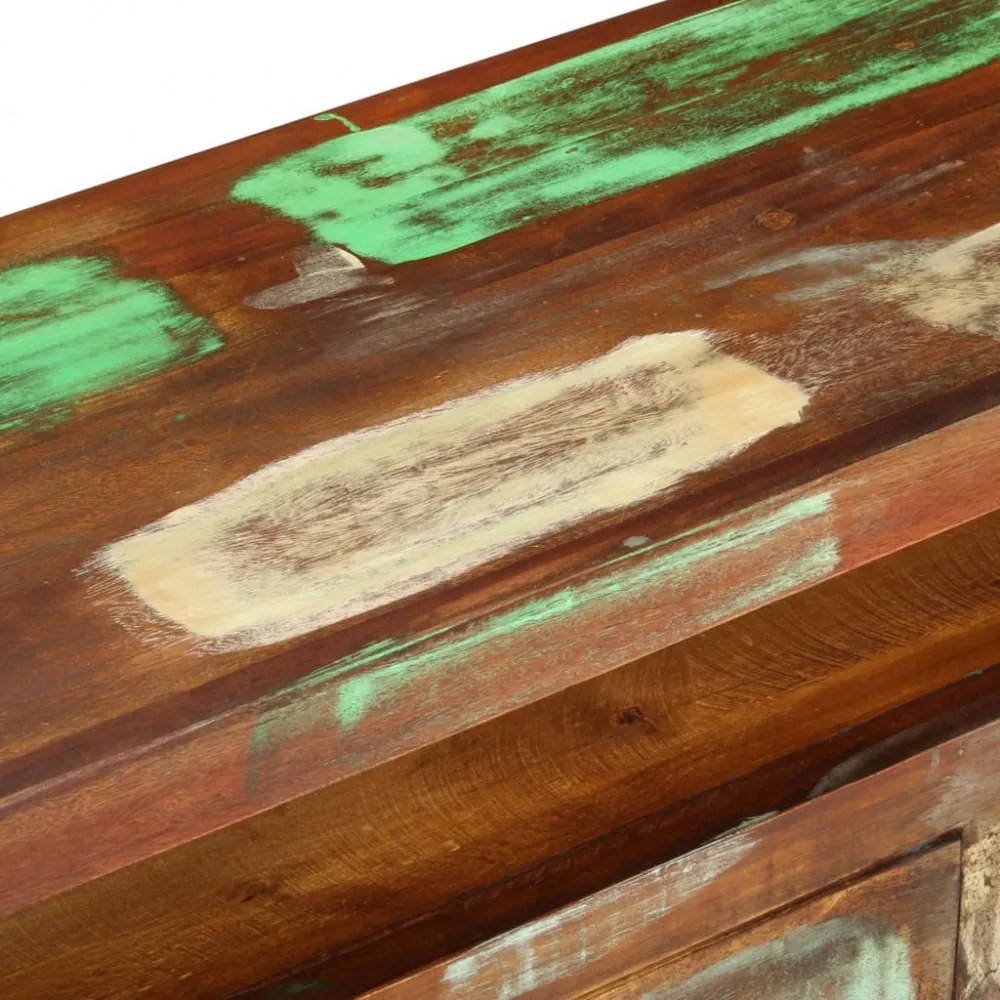 többszínű tömör újrahasznosított fa TV-szekrény 110x30x40 cm