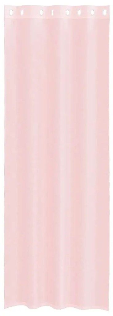 2 db világos rózsaszínű fátyolfüggönyök rojtokkal 140x300 cm