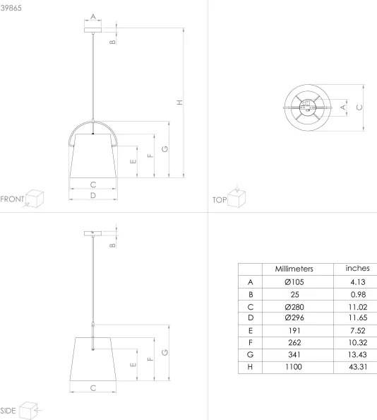 Eglo 39865 - Csillár zsinóron GRANADILLOS 1xE27/40W/230V