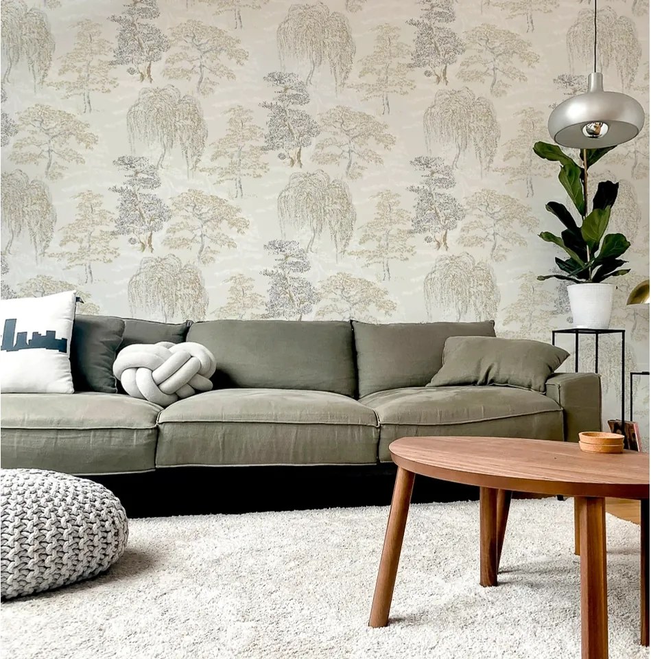 Arthouse Signature 1 Oriental Garden barna-fehér fa mintás papír tapéta – 909605