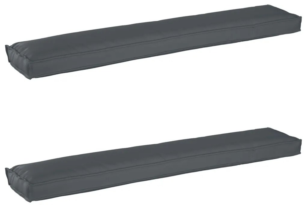 Tálcás párnák padhoz 2 db Antracit 200x40x8 cm Oxford anyag
