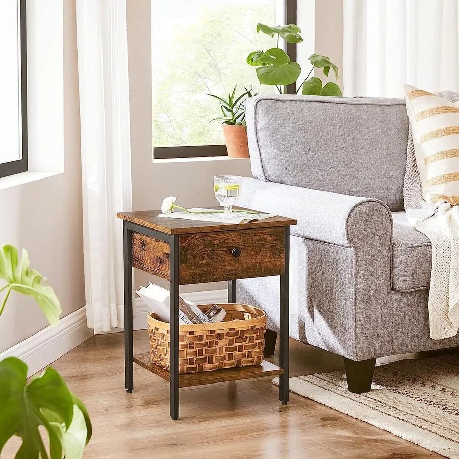 Éjjeliszekrény, oldalasztal fiókkal és polccal 40 x 55 x 40 cm