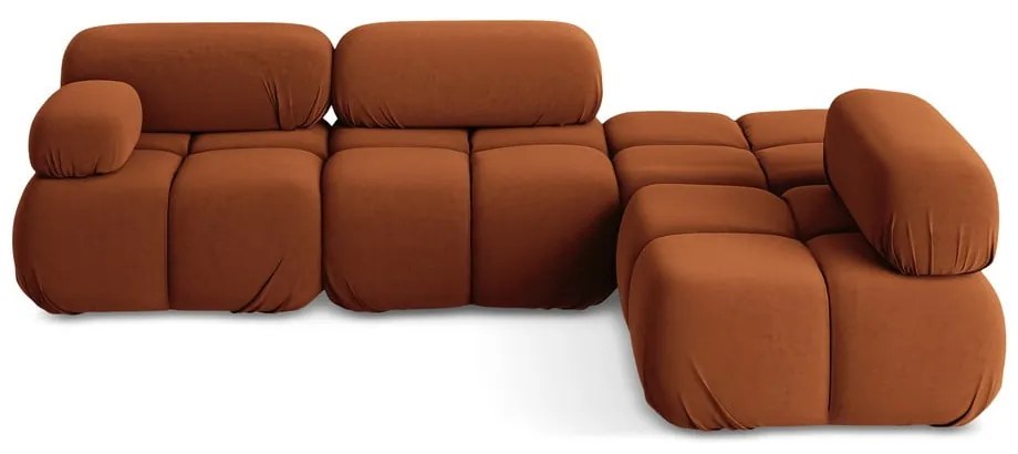 Narancssárga bársony moduláris sarokkanapé (jobb oldali) Lokua – Makamii